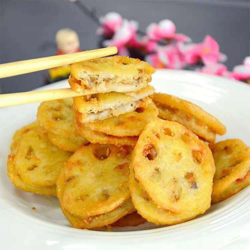 顺丰香脆藕合商用油炸特色小吃藕饼粥店黄金藕盒半成