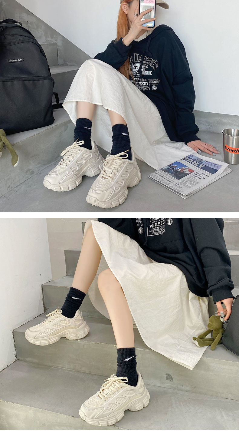 超火老爹鞋女ins潮酷黑色运动鞋网红春秋百搭韩版休闲鞋米色收藏优先