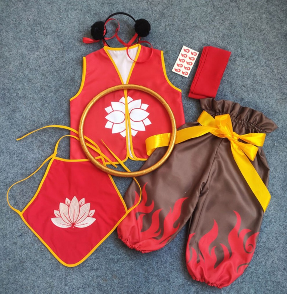 哪吒衣服哪吒之魔童降世动漫同款服装男女童哪咤表演套装有扣六件套加
