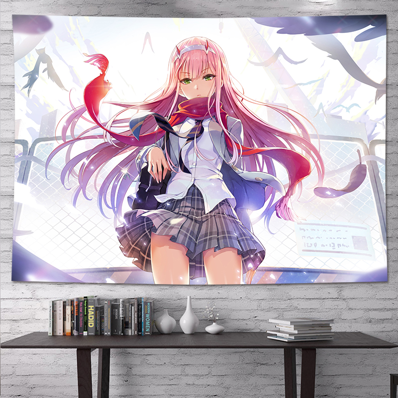 挂布动漫darlinginthefranxx国家队02背景布动漫挂布卧室床头宿舍装饰