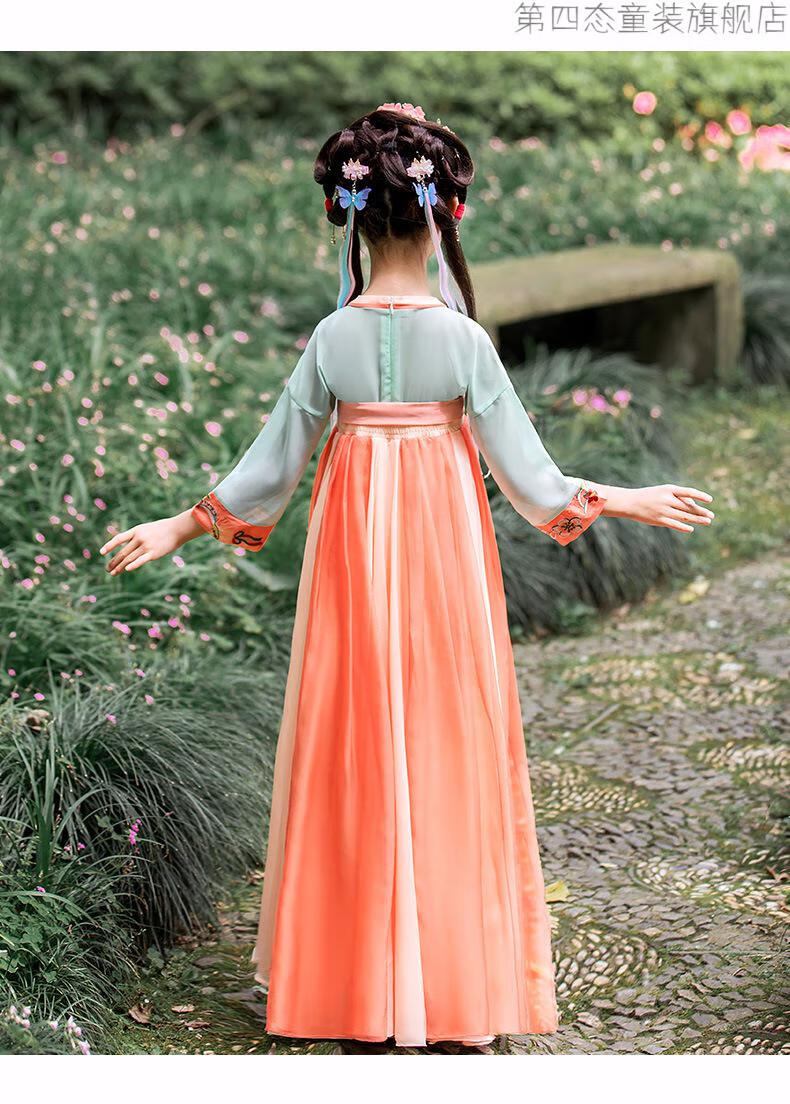 迪士尼disney同款汉服女童夏装中国风薄款襦裙古装连衣裙超仙小女孩