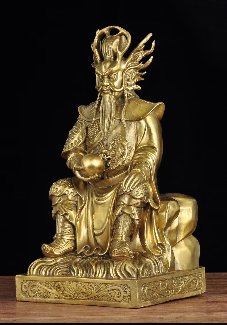 纯铜龙王爷神像摆件广济龙王像四海龙王像工艺品家用寺庙佛堂供奉1尺