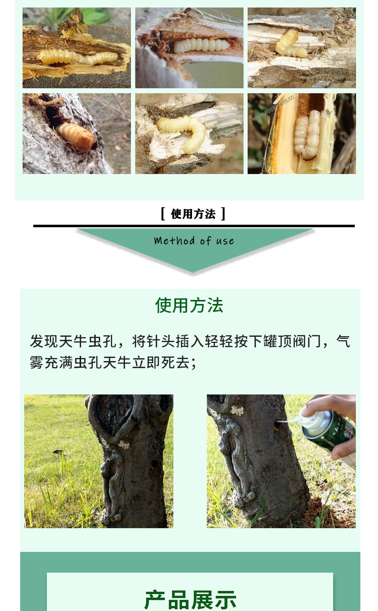 天牛杀虫剂绿帐天牛立毙钻心虫药蛀木虫果树树木蛀干