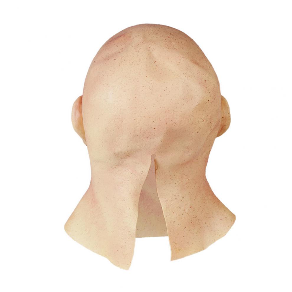 面具全脸人脸硅胶真人面具怖吓人老人肉皮白发老太太老头硅胶头套