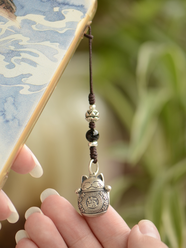 猫银手机挂件古风吊坠少女心手机链挂饰挂绳女款中国风创意可定制系列