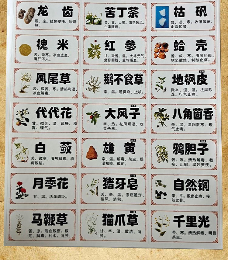 中药标签贴防水中药标签贴中药材贴纸防水不干胶中草药名称贴镀膜中药