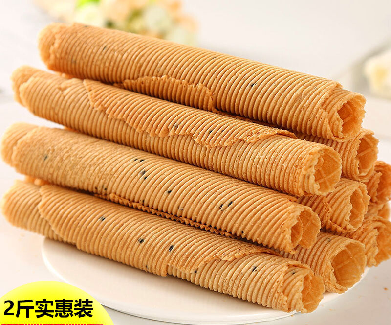 手工鸡蛋卷童年怀旧原味蛋卷老式芝麻蛋卷饼干传统儿时零食品整箱 圆