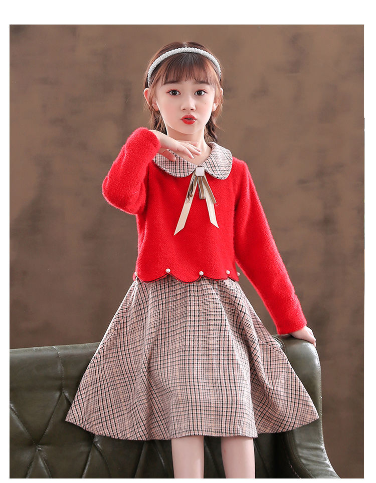 女童冬季连衣裙适合312岁小女孩穿的冬装公主裙2021新款网红洋气儿童