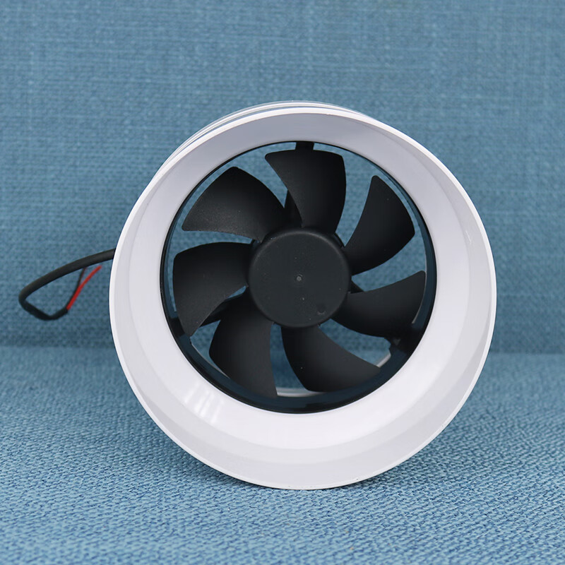 12v管道风机110pvc家用排气扇4寸厕所卫生间抽风机小型换气扇 浅灰色