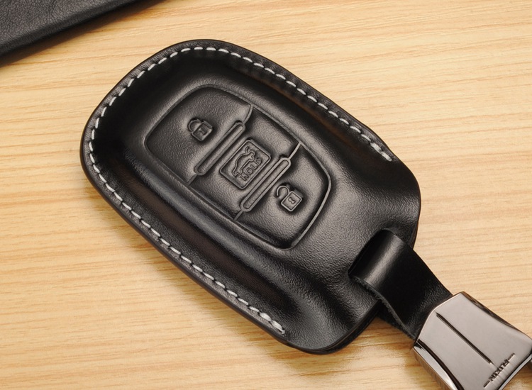 适用于现代老款名图领动钥匙套真皮1516朗动13款ix35智能钥匙包黑色尾