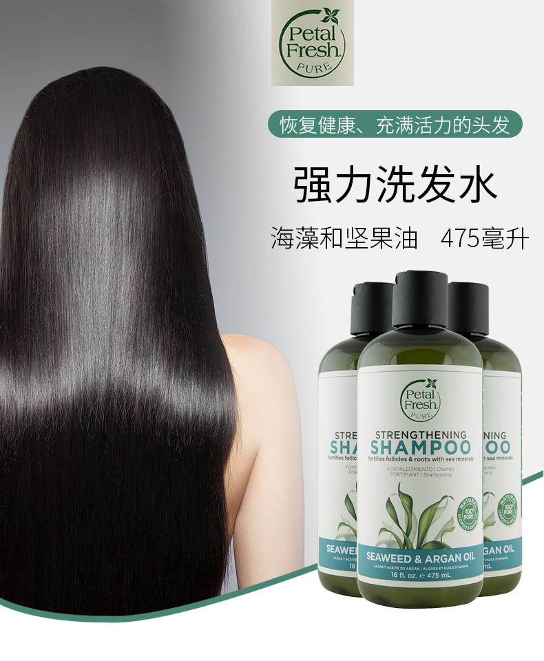 petal 增发洗发水 迷迭香薄荷味 475毫升 16 盎司,16 盎司,石榴和阿卡