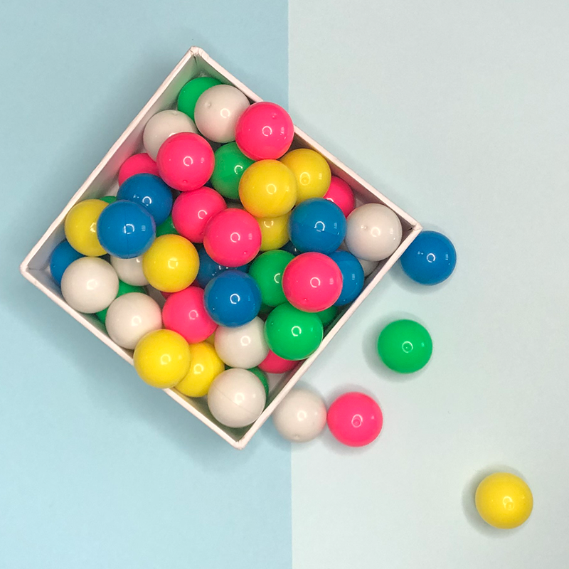 空心塑料小球计数小球20mm50颗五色概率小球小学数学教具轨道小球
