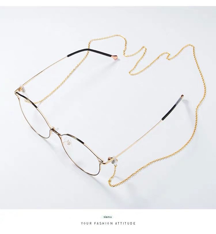 眼镜挂链眼镜链条女挂脖防滑老年人不褪色简约复古网红潮人玫瑰金链子