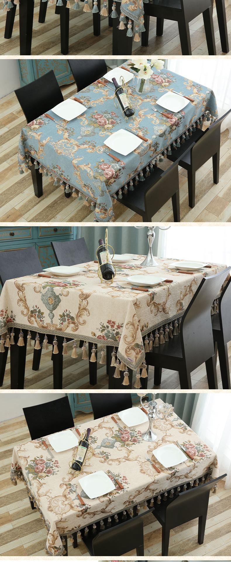 西餐垫方形餐布欧式桌布高端耐热桌垫流苏边茶几餐厅西餐台布长方形