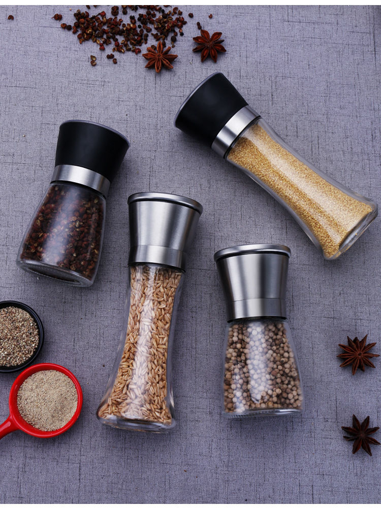 胡椒研磨器不锈钢手动现磨胡椒粉神器花椒调料黑白胡椒粒研磨瓶升级