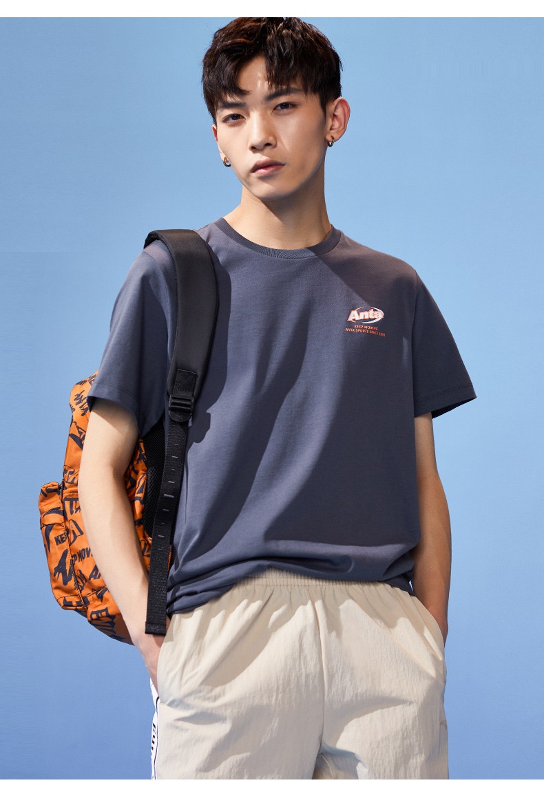 安踏男装短袖男t恤新款夏季宽松透气休闲半袖体恤男士运动服上衣男装