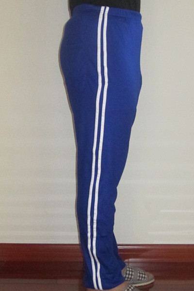 老式运动裤秋裤男爸爸蓝白条长裤运动学校指定款秋衣秋裤上衣身高1米