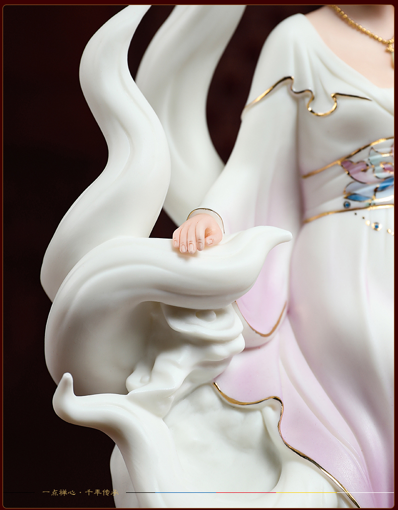 九尾狐仙神像陶瓷摆件九尾狐女家用供奉佛像居家家用客厅装饰品摆设d