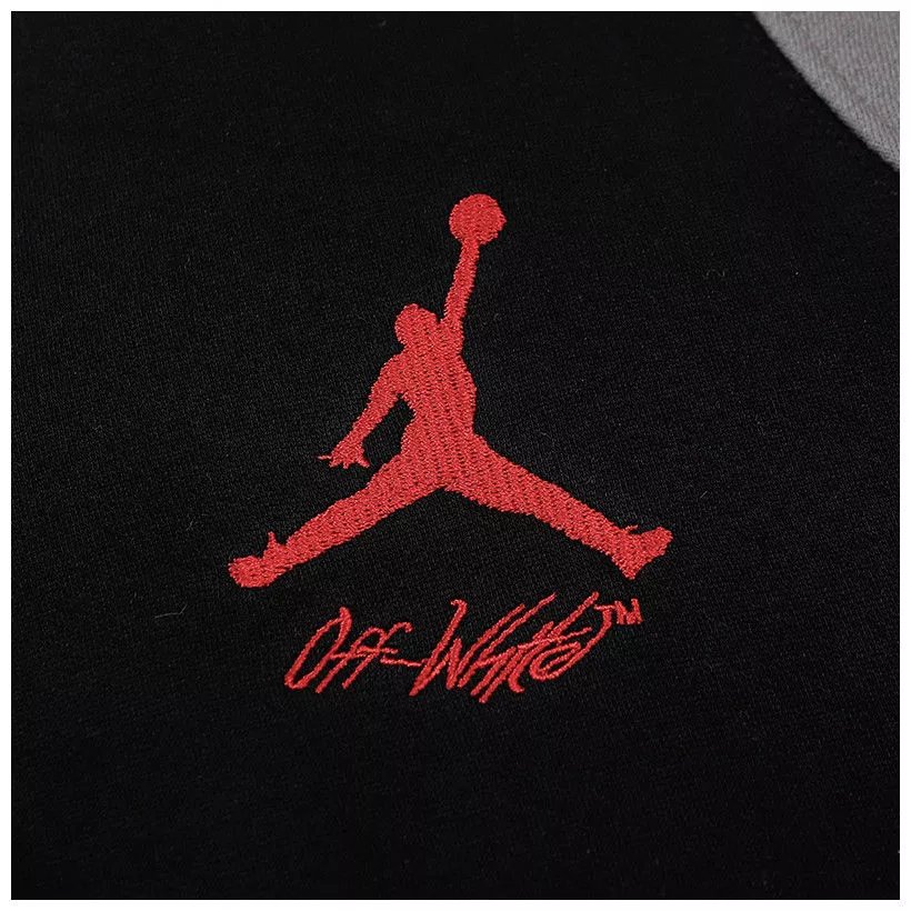 范哲爵 官方旗舰店jor·dan aj飞人乔秋冬季联名拼接刺绣连帽卫衣男女