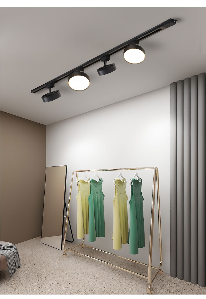 散光轨道灯led射灯服装店直播间不刺眼照明店铺商用导轨补光筒灯 12cm