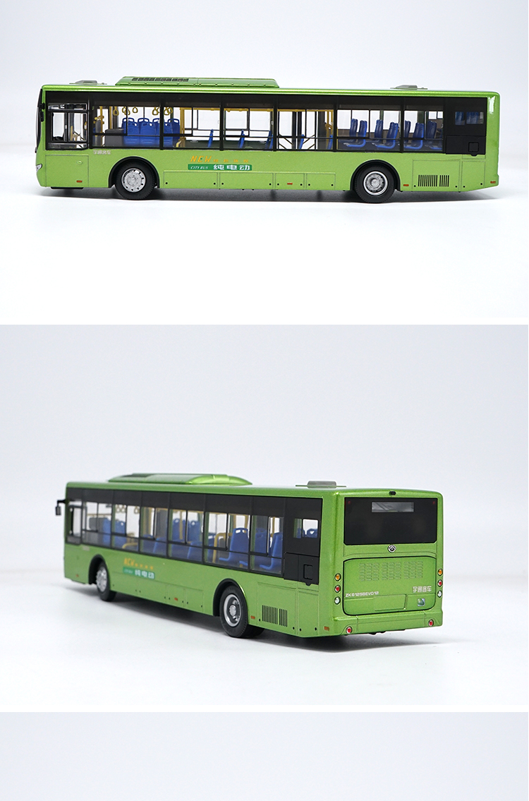 宇通公交车模型上海142宇通客车模型u12黑金刚上海公交纯电动巴士合金