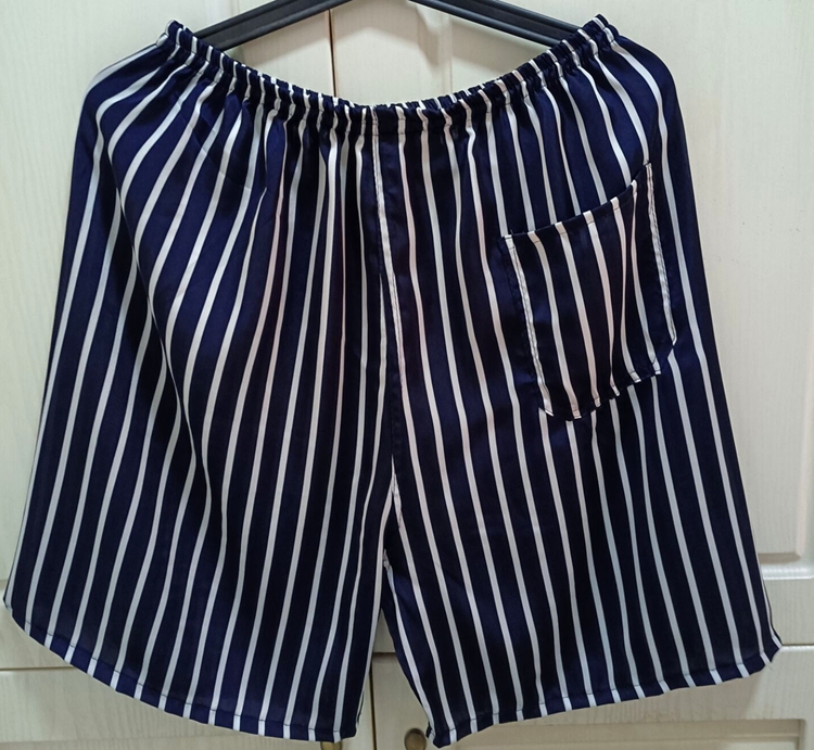 走珊瑚中年男士丝绸短裤薄休闲大码夏印花睡裤手感外穿丝滑灰色 黑色