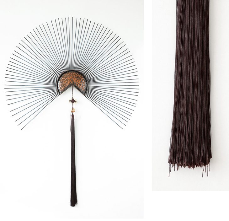 卡汐沐新中式铁艺扇形壁挂墙面装饰创意酒店样板房客厅沙发背景墙饰