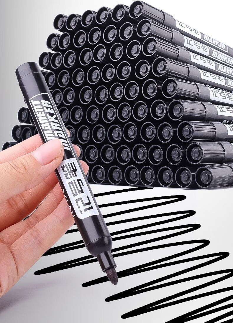 黑色油性记号笔 10支装【图片 价格 品牌 报价】-京东