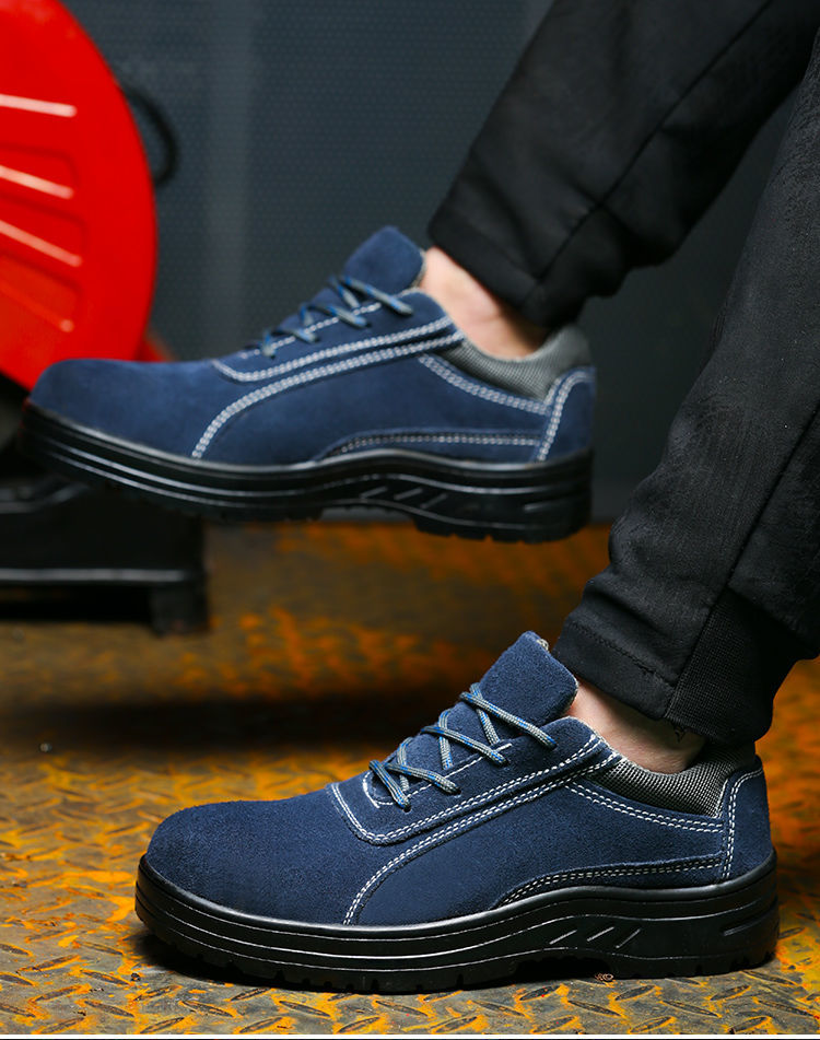 劳保鞋男真牛皮夏季轻便透气钢包头防砸防刺穿防滑耐磨工地工作鞋 t19