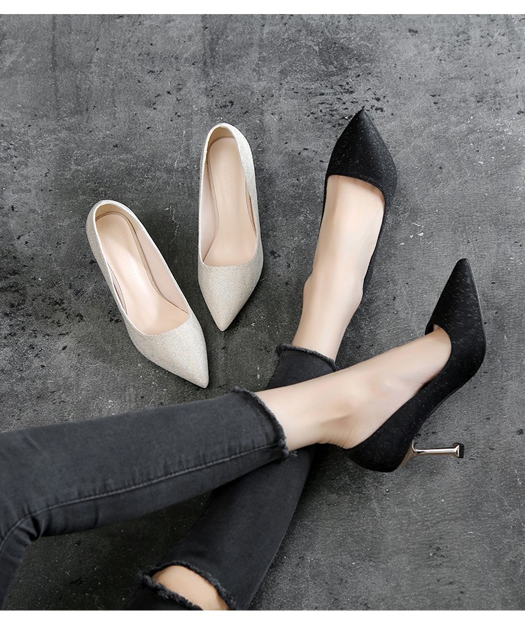 大码女鞋4043宽胖脚大码女鞋春秋款胖脚宽肥胖mm脚背高尖头细跟单鞋