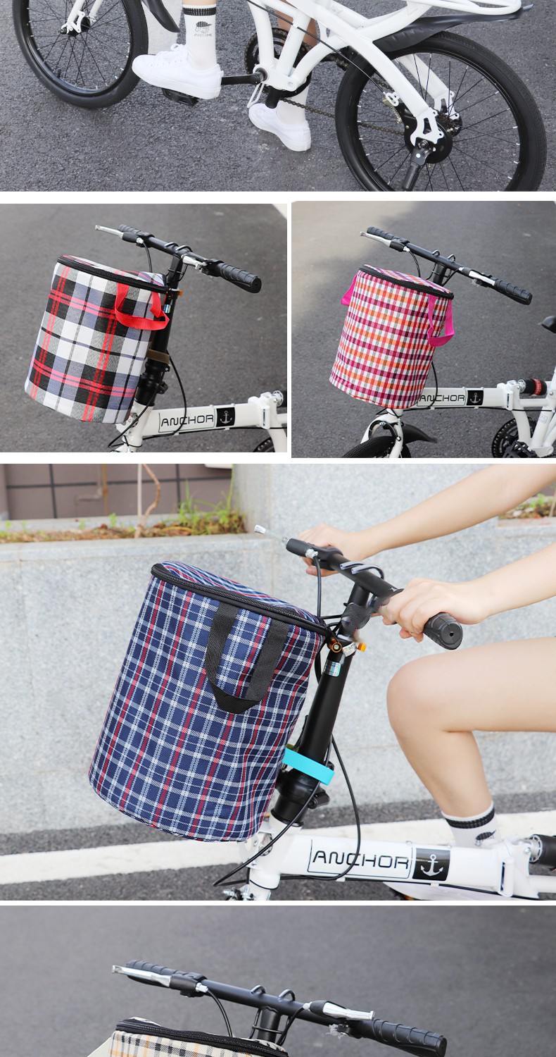 自行车车筐车篮子电动车前车筐帆布折叠车篓山地车挂篮单车菜篮子