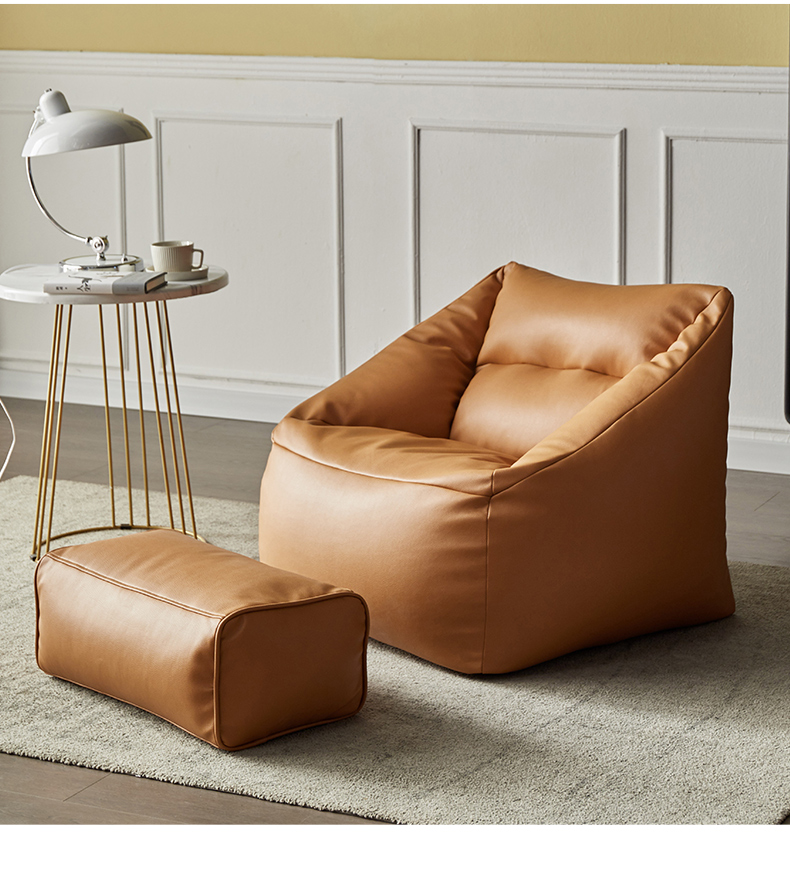 北欧懒人沙发现代简约阳台躺卧轻奢单人小型可爱家用榻榻米酒红