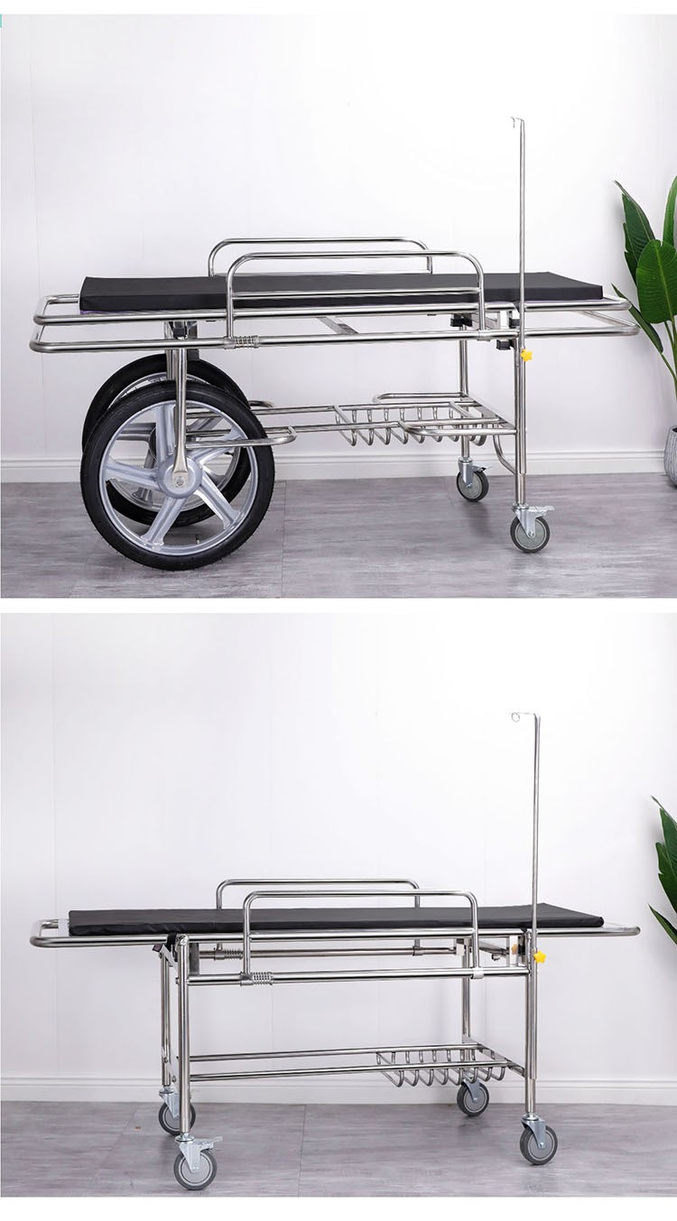 卓盛推车急救车不锈钢担架车抢救床救护担架床四小轮转运输送平车