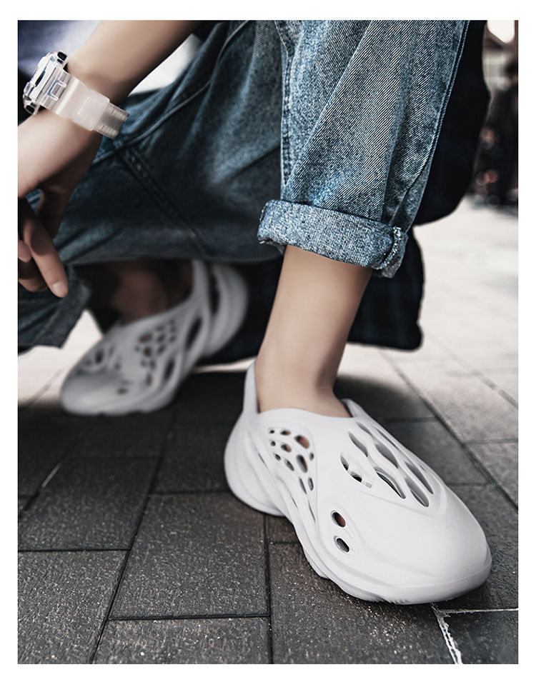 椰子洞洞鞋男ins潮男士凉鞋春夏季2021新款休闲沙滩鞋运动凉拖鞋男