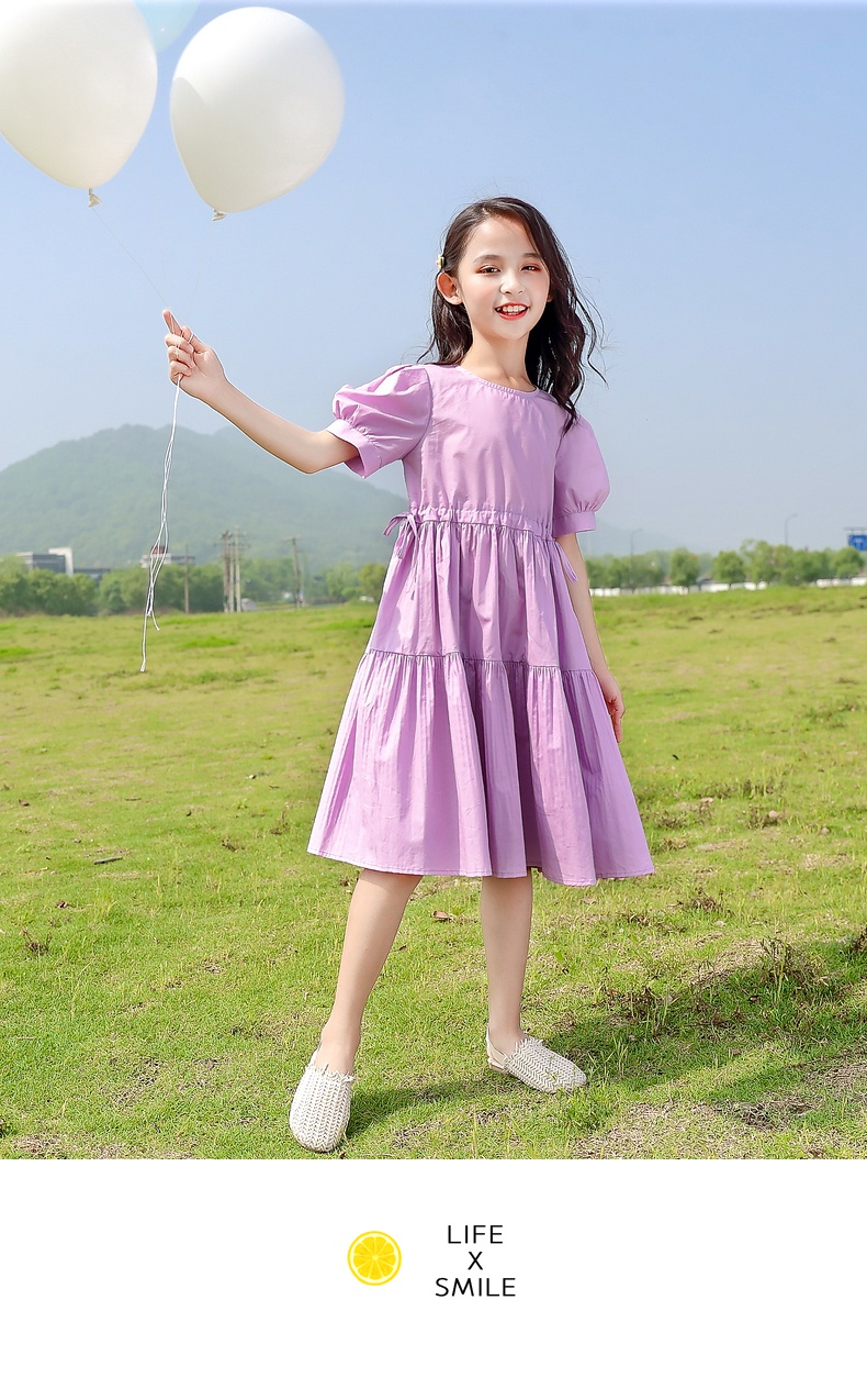 夏天女生小学生穿的小裙子5女童夏装新款雪纺连衣裙8中大童十岁女孩超