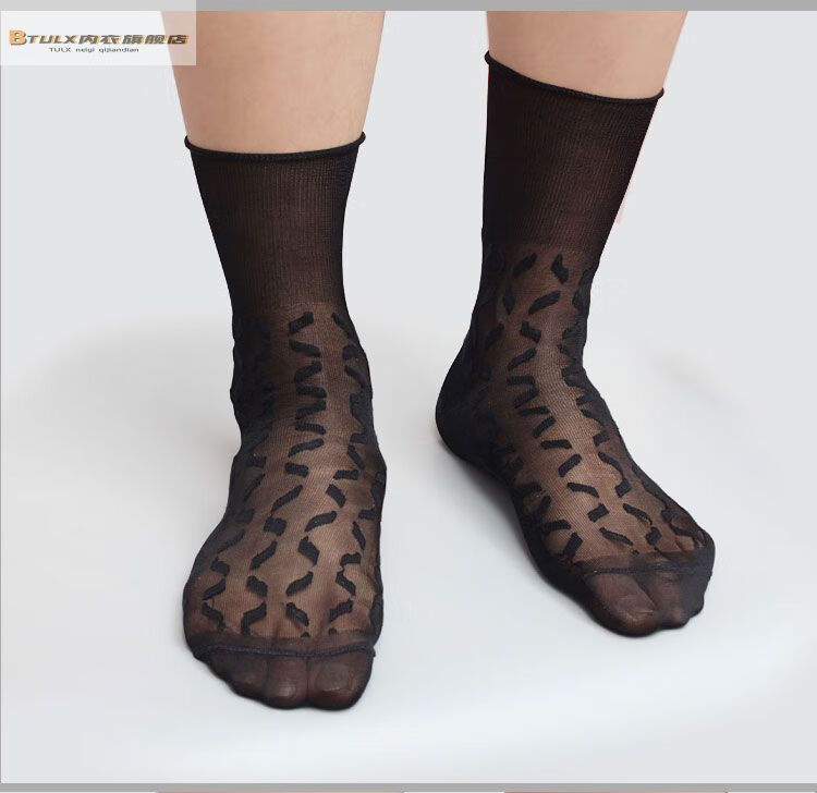 松口袜子男夏季男士锦纶丝袜老袜子尼龙男袜老式中老年人双底加固黑色