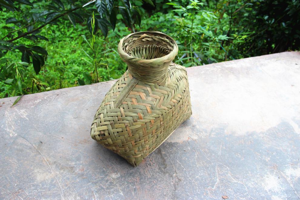 纯竹编鱼篓黄鳝笼鱼护巴篓鳝鱼青蛙螃蟹田鸡单间背篓舞台道具 大号(长