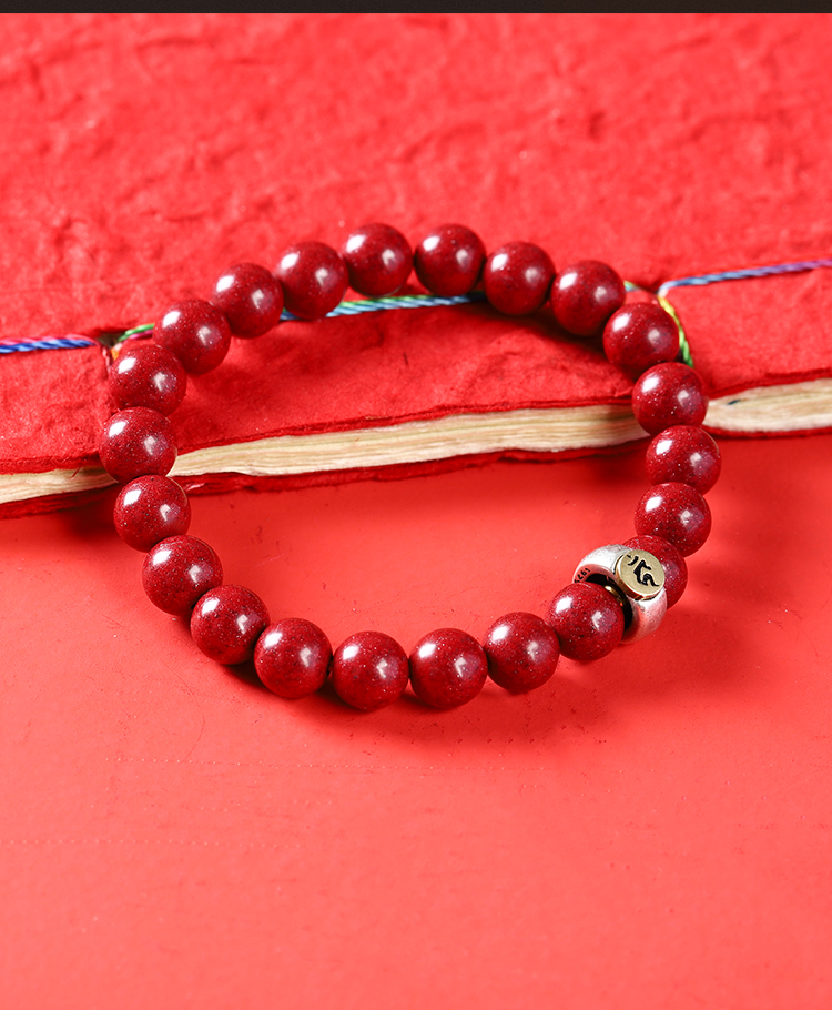 天然朱砂手串原矿帝王紫金沙女款压惊牛年本命年护身紫砂手链8mm猪狗