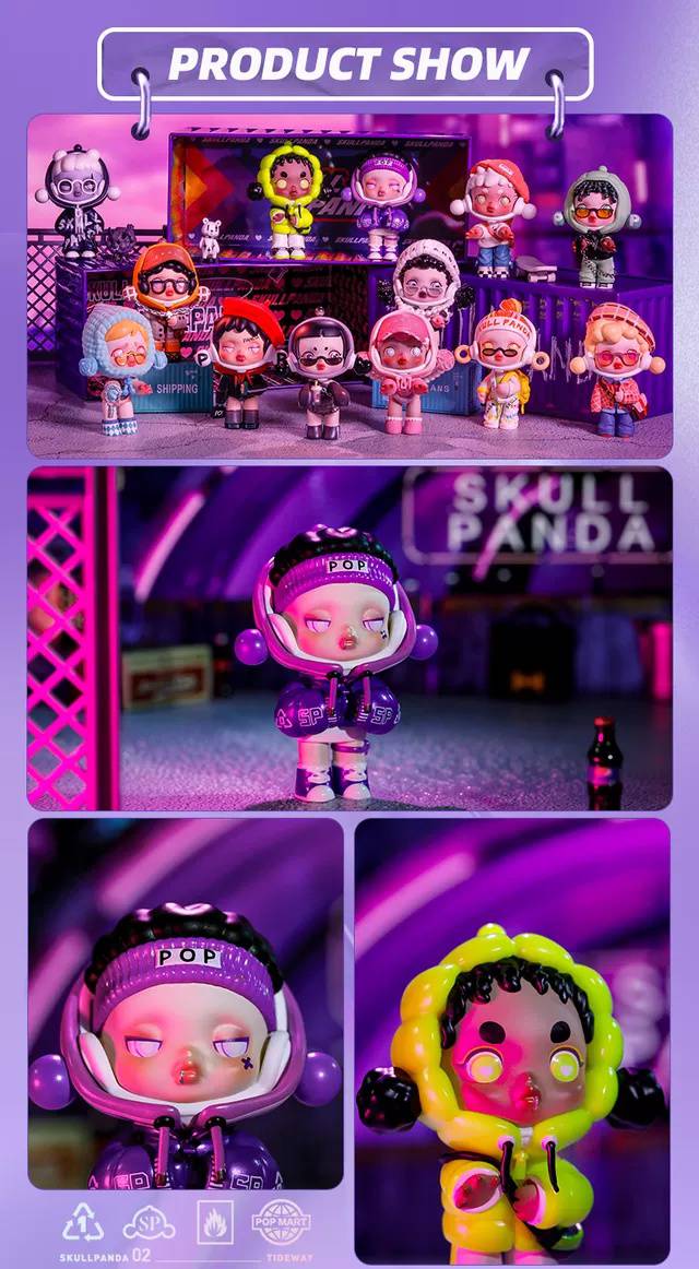 sp盲盒skullpandasp2熊喵热潮系列盲盒熊猫热潮确认款练习生拆盒未拆