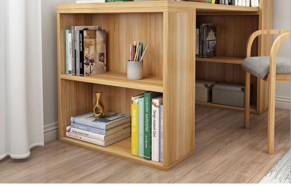 北欧书桌书架组合书柜一体桌电脑台式桌家用学生写字桌卧室学习桌公主