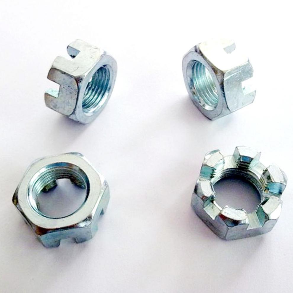 定制开槽螺母 高强度开槽六角螺母 槽型螺母螺帽标准牙开槽螺母m16m30