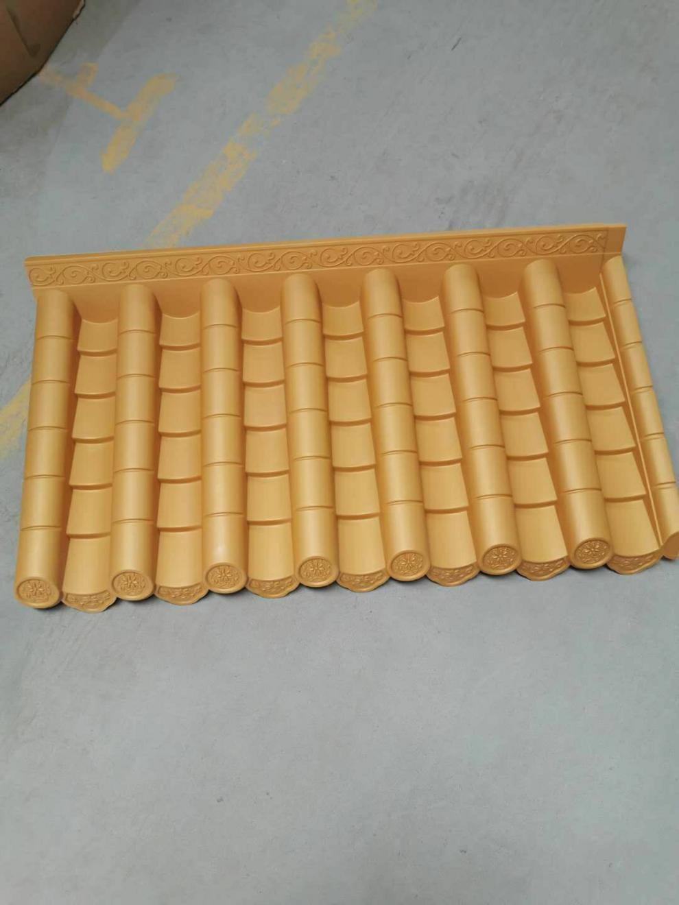 11040金黄色树脂瓦金色仿古瓦塑料仿古金色大翘脚