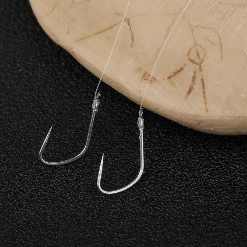 黑坑鲤鱼专用钩竞技狼牙子线双钩成品绑好滑口鱼细条飞磕黑坑狼牙2580