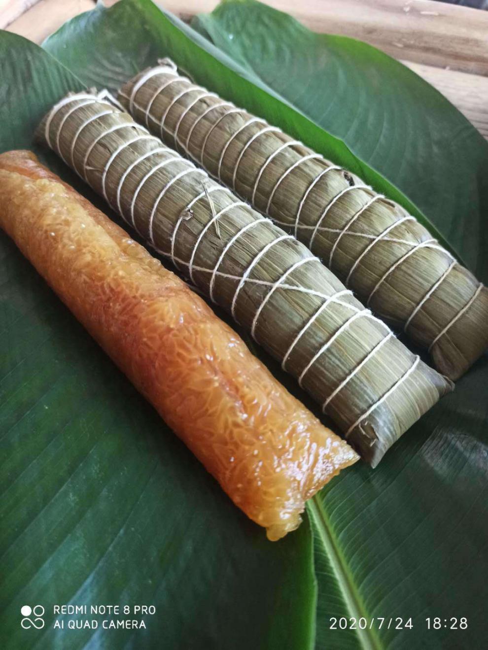 苏木灰水粽长条凉粽沾糖草木灰端午节粽子120克条斋粽广西特产15条