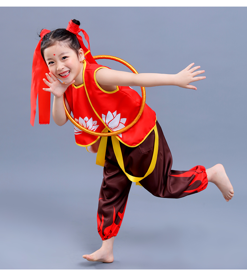 演出服哪咤之魔童降世哪吒衣服套男童cos动漫节目表演服装上衣裤子