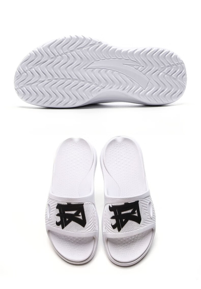 安踏沙滩拖鞋男鞋2022秋季新款潮流凉鞋男士舒适休闲鞋 -1安踏白/半