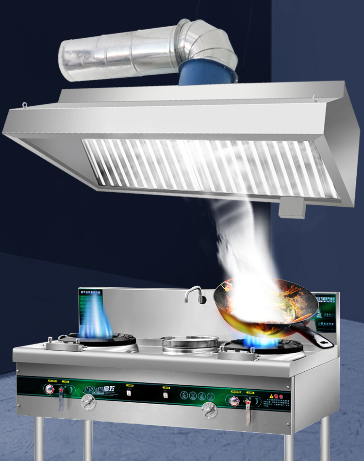 不锈钢排烟罩饭店餐饮食堂商用大吸力抽油烟机排烟罩风机管道定制套餐