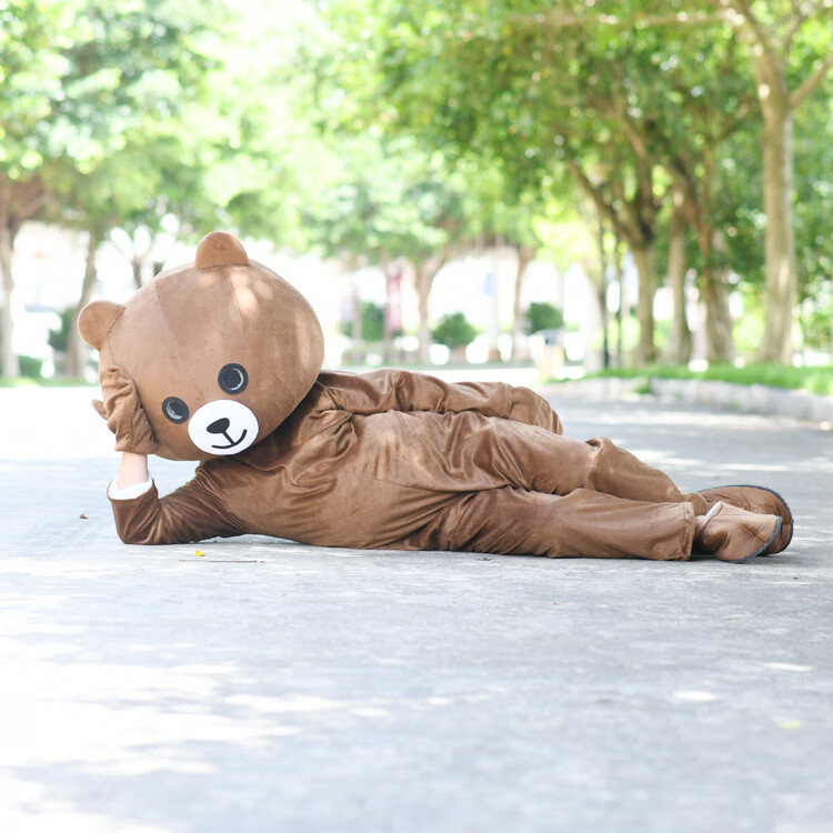 网红熊人偶服装抖音传单熊布偶服成人行走玩偶服布朗熊头套定制