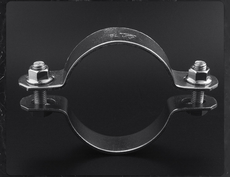 304不锈钢半圆抱箍骑马卡 加厚卡箍快装卡扣管夹 广告牌固定管卡 半边