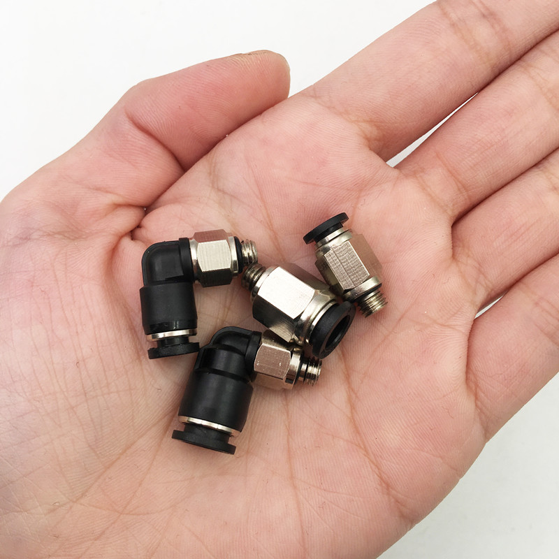 气动快速接头微型直头弯通气嘴迷你气管接头pc4m4pl6m45m5微型直通pc3